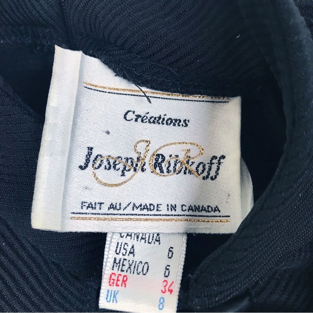 Vtg. 80s Joseph Ribkoff Dark Navy Form Fitting, Elegant, Artsy & Sexy🌹💕 - Picture 3 of 14
